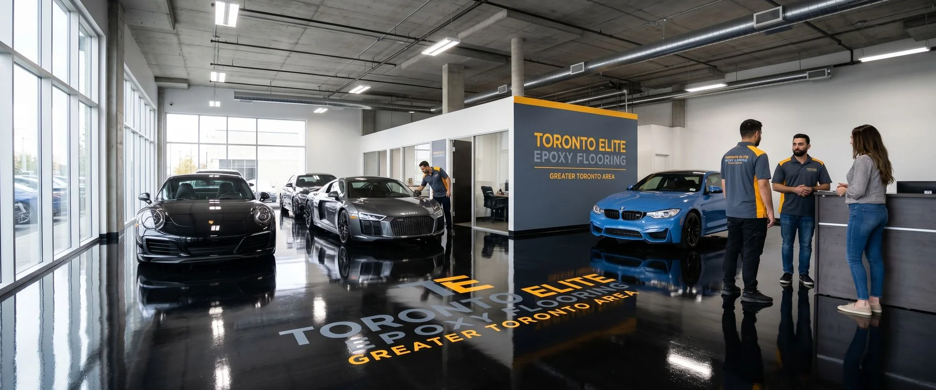 Retail Showroom Epoxy Flooring in Mississauga, ON